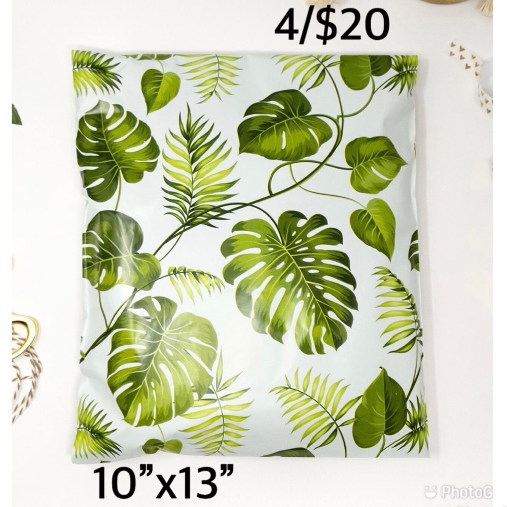 4/$20 -20 Banana Leaves Poly mailer 10”x13”